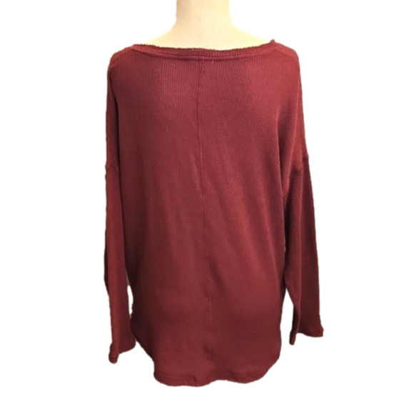 Womens For The Republic maroon v neck knit long sleeve top size Medium. - Picture 5 of 14